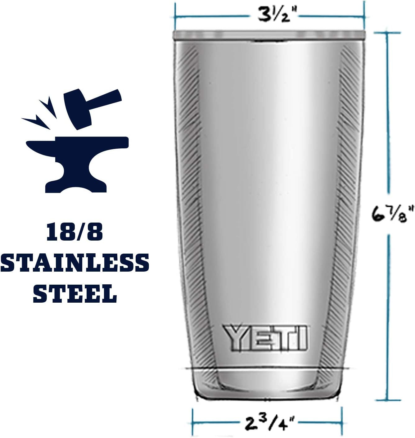 YETI Rambler 20 Oz Tumbler, Stainless Steel, Vacuum Insulated with Magslider Lid, Charcoal - Best Coffee and Brew