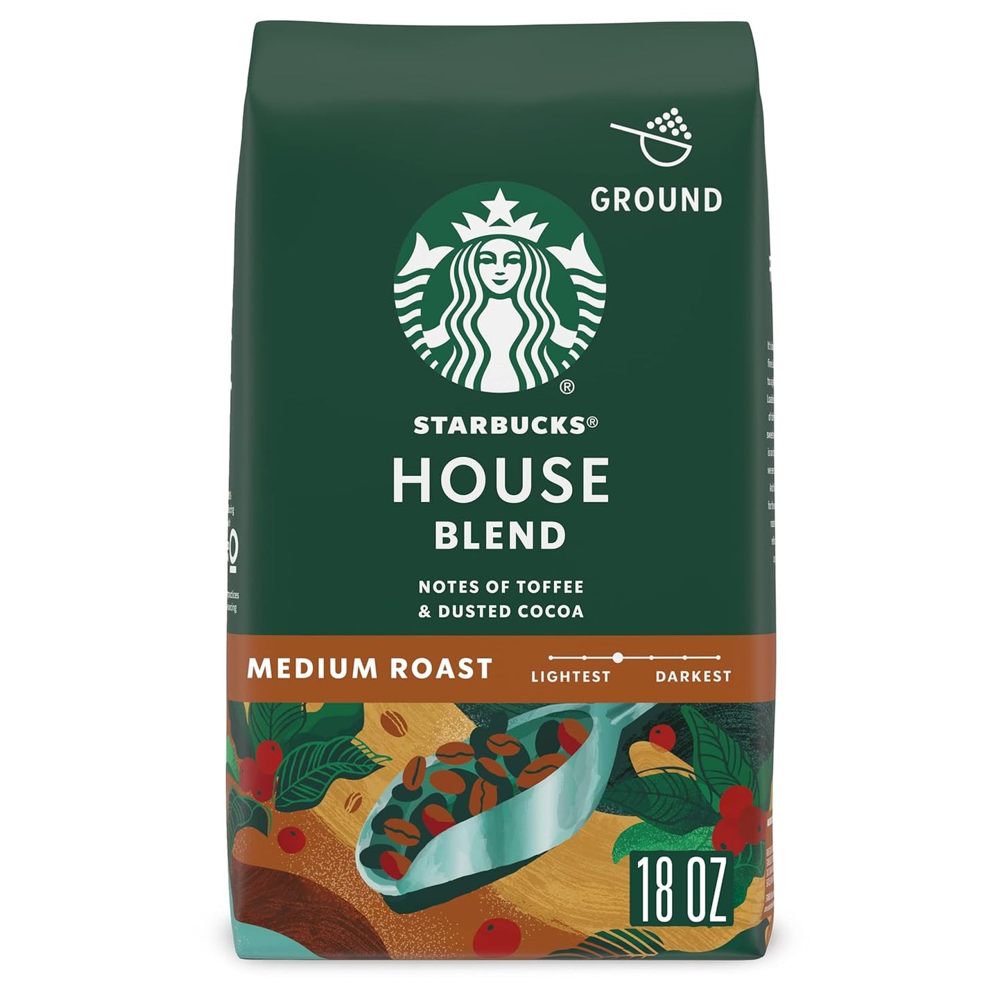 Starbucks Ground Coffee, Medium Roast Coffee, House Blend, 100% Arabica, 1 Bag (18 Oz) - Best Coffee and Brew