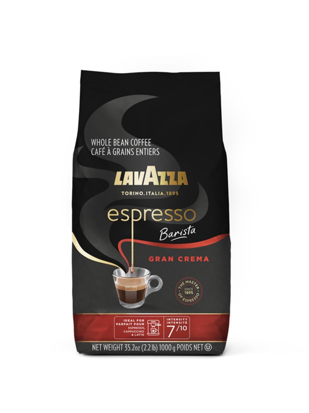 Lavazza Espresso Barista Gran Crema Whole Bean Coffee Blend, Medium Espresso Roast, Oz Bag (Packaging May Vary) - 2.2 LB, 35.2 Ounce - Best Coffee and Brew