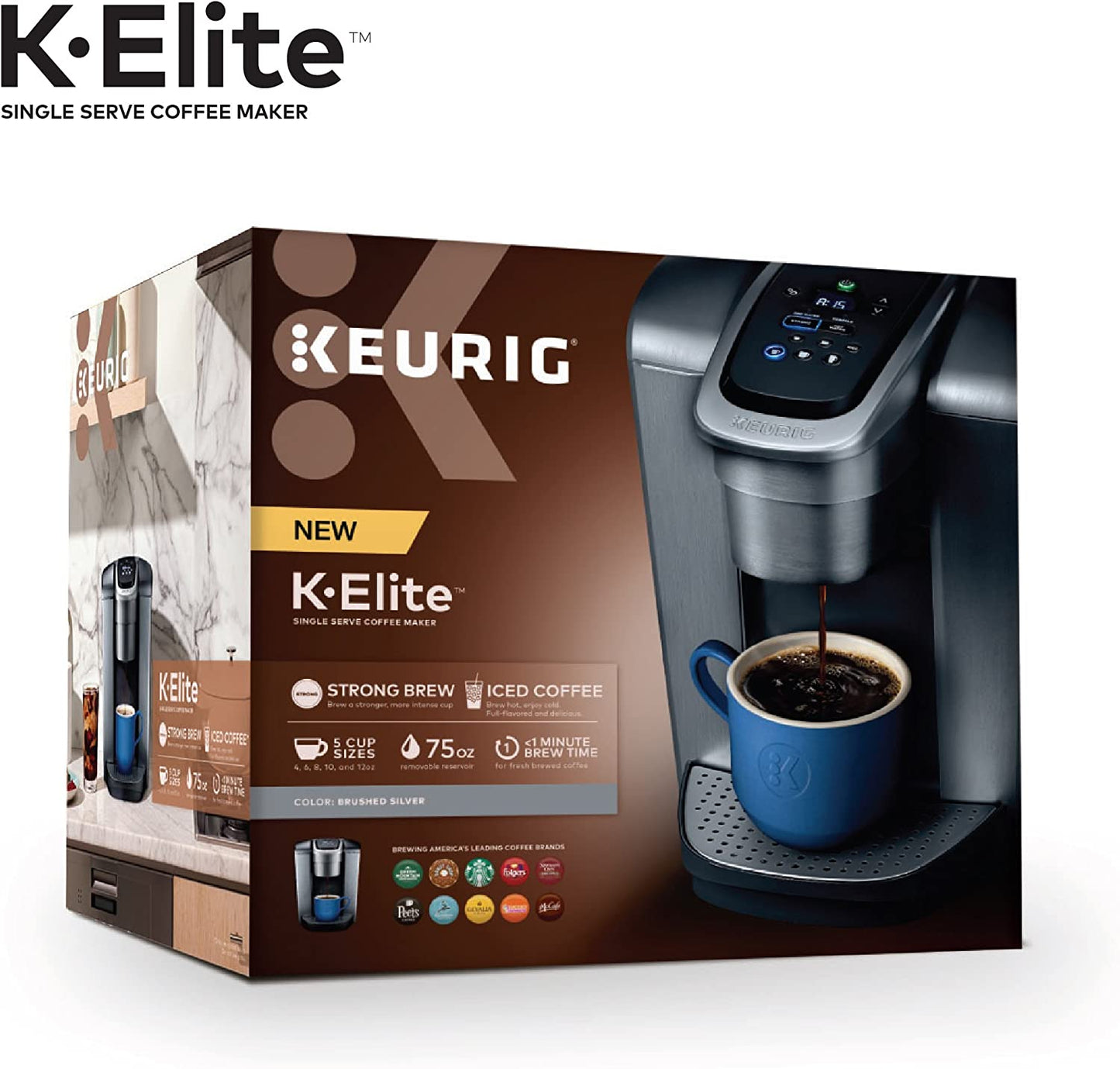 Keurig K-Elite Single Serve K-Cup Pod Coffee Maker, with Strength and Temperature Control - Best Coffee and Brew