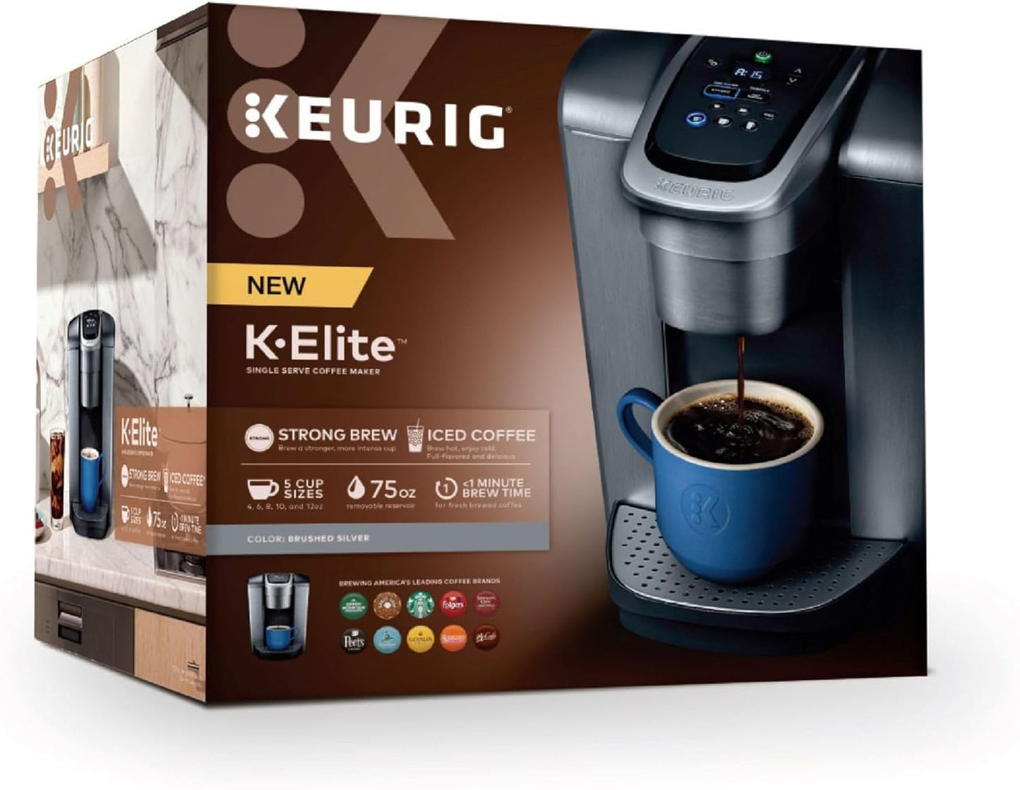 Keurig K-Elite Single Serve K-Cup Pod Coffee Maker, with Strength and Temperature Control - Best Coffee and Brew