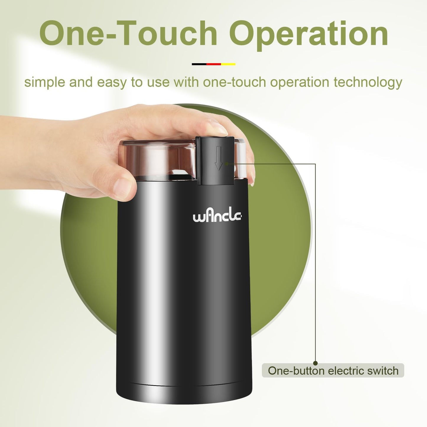 Coffee Grinder, Wancle Electric Coffee Grinder, Quiet Spice Grinder, One Touch Coffee Mill for Beans, Spices and More, with Clean Brush Black - Best Coffee and Brew