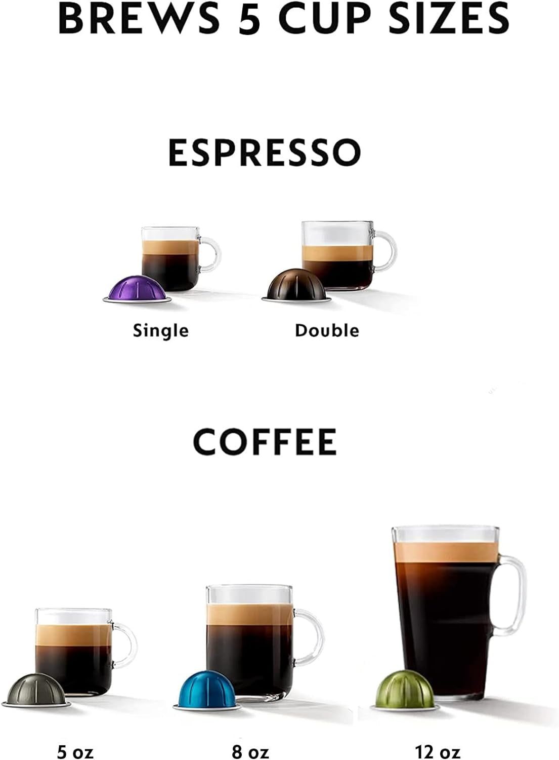 Nespresso Vertuo Pop+ Deluxe Coffee and Espresso Maker by Breville, Titan