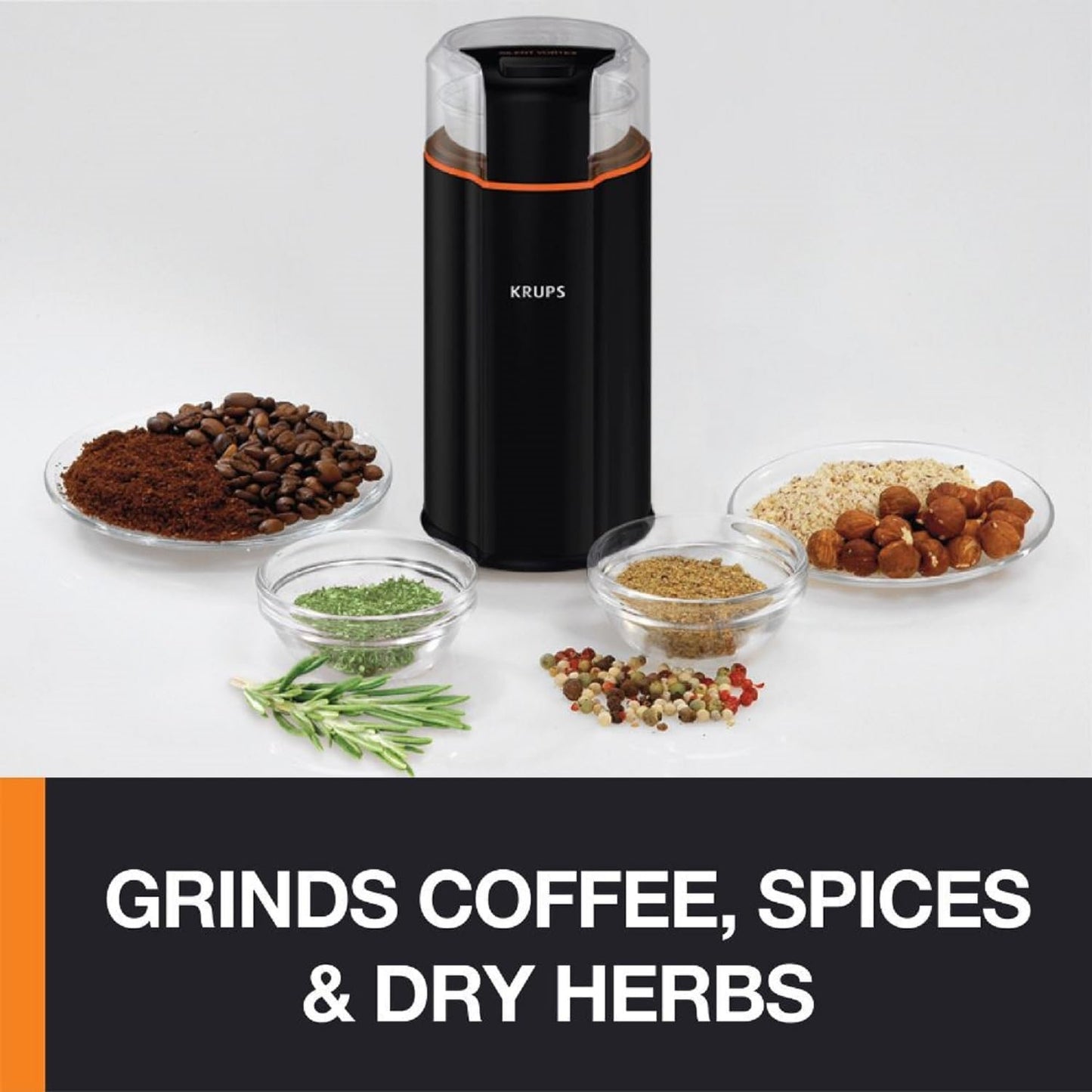 KRUPS: 3Oz Silent Vortex Coffee and Spice Grinder with Removable Bowl - Best Coffee and Brew