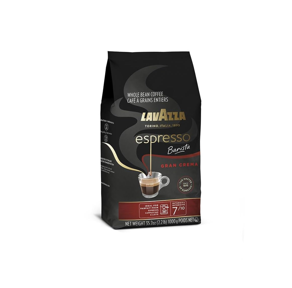 Lavazza Espresso Barista Gran Crema Whole Bean Coffee Blend, Medium Espresso Roast, Oz Bag (Packaging May Vary) - 2.2 LB, 35.2 Ounce - Best Coffee and Brew