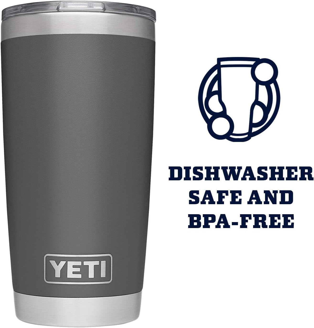 YETI Rambler 20 Oz Tumbler, Stainless Steel, Vacuum Insulated with Magslider Lid, Charcoal - Best Coffee and Brew