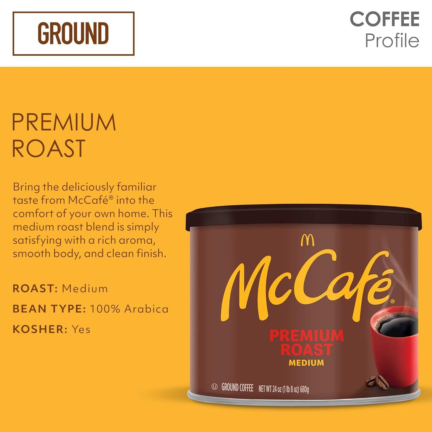 McCafe Premium Medium Roast Ground Coffee (24 Oz Canister) - Best Coffee and Brew