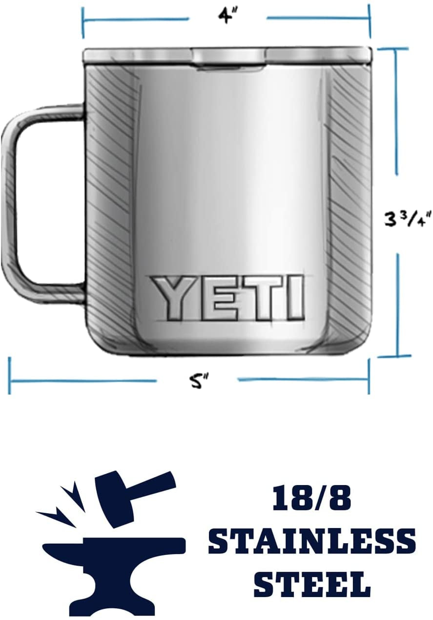 YETI Rambler 14 Oz Mug, Vacuum Insulated, Stainless Steel with Magslider Lid, Stainless - Best Coffee and Brew