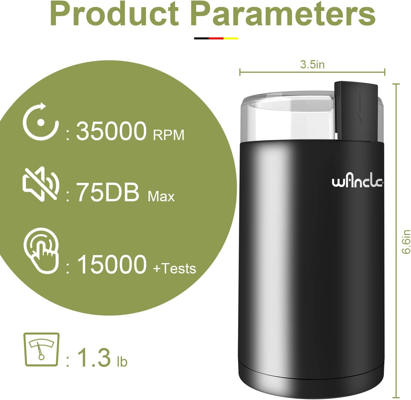 Coffee Grinder, Wancle Electric Coffee Grinder, Quiet Spice Grinder, One Touch Coffee Mill for Beans, Spices and More, with Clean Brush Black - Best Coffee and Brew