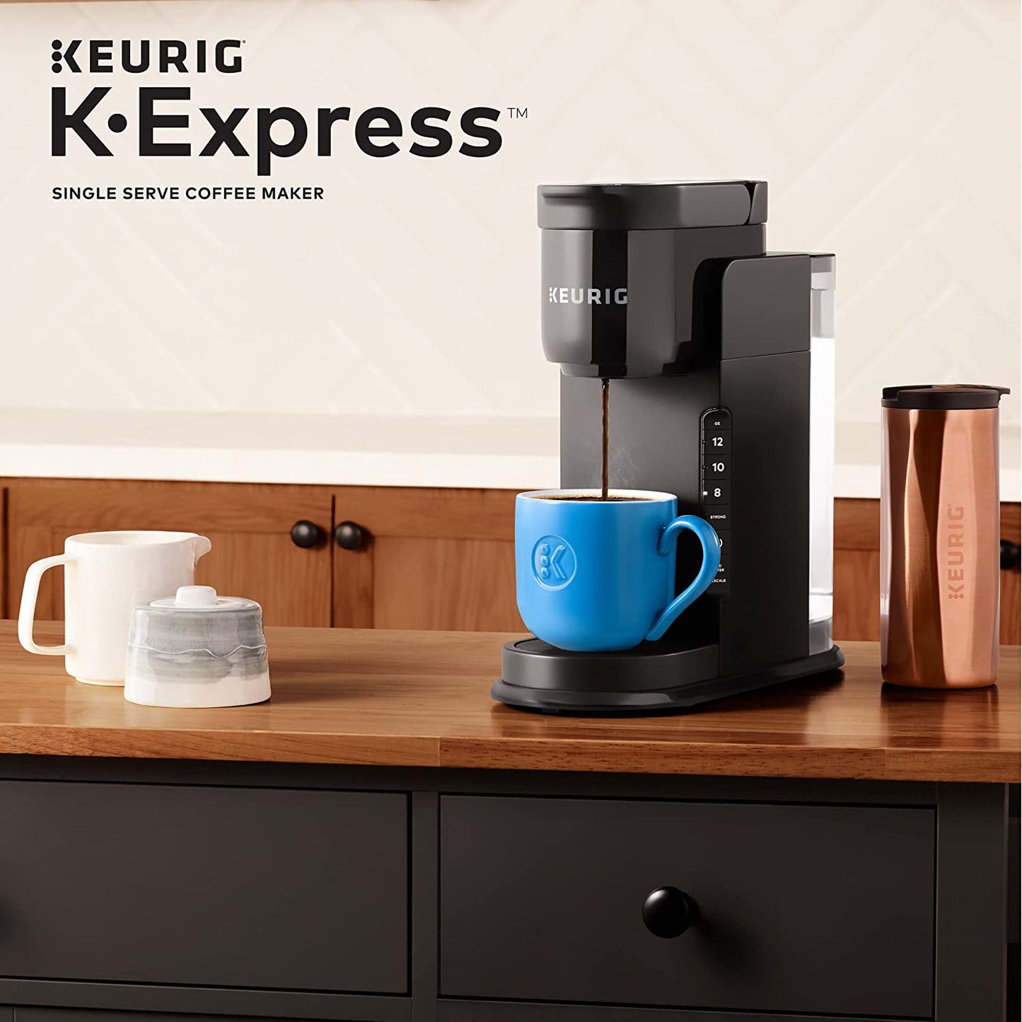 Keurig K-Express Single Serve K-Cup Pod Coffee Maker, 3 Brew Sizes, Strong Button Feature, 42Oz Removable Reservoir, Black - Best Coffee and Brew