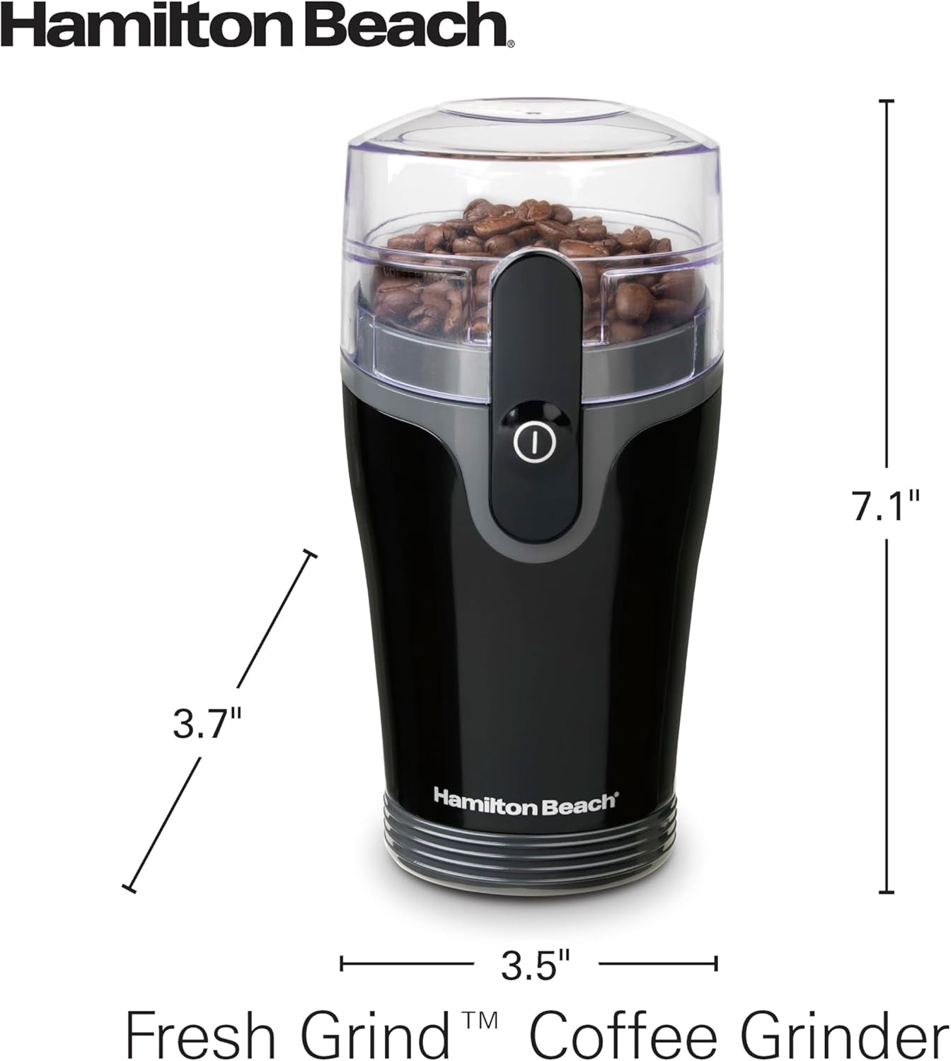 Hamilton Beach Fresh Grind Electric Coffee Grinder for Beans, Spices and More, Stainless Steel Blades, Removable Chamber, Makes up to 12 Cups, Black - Best Coffee and Brew
