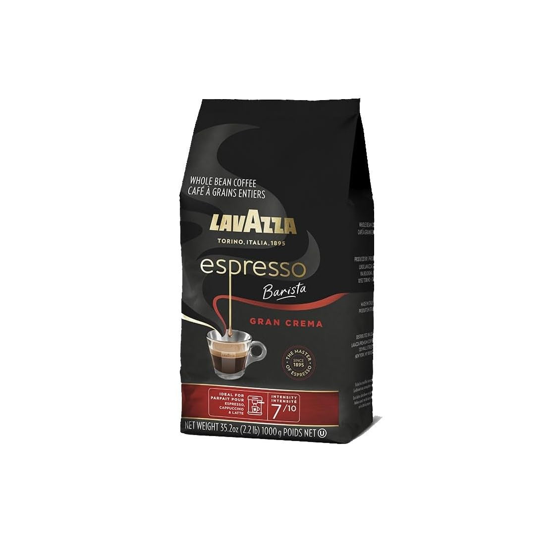 Lavazza Espresso Barista Gran Crema Whole Bean Coffee Blend, Medium Espresso Roast, Oz Bag (Packaging May Vary) - 2.2 LB, 35.2 Ounce - Best Coffee and Brew
