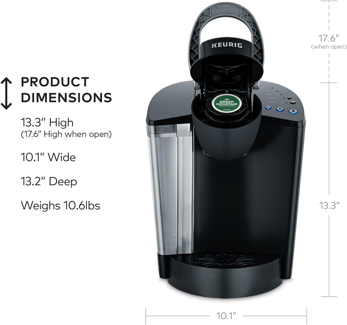 Keurig K-Classic Single Serve K-Cup Pod Coffee Maker, with 3 Brew Sizes, 48Oz Removable Reservoir, Black - Best Coffee and Brew