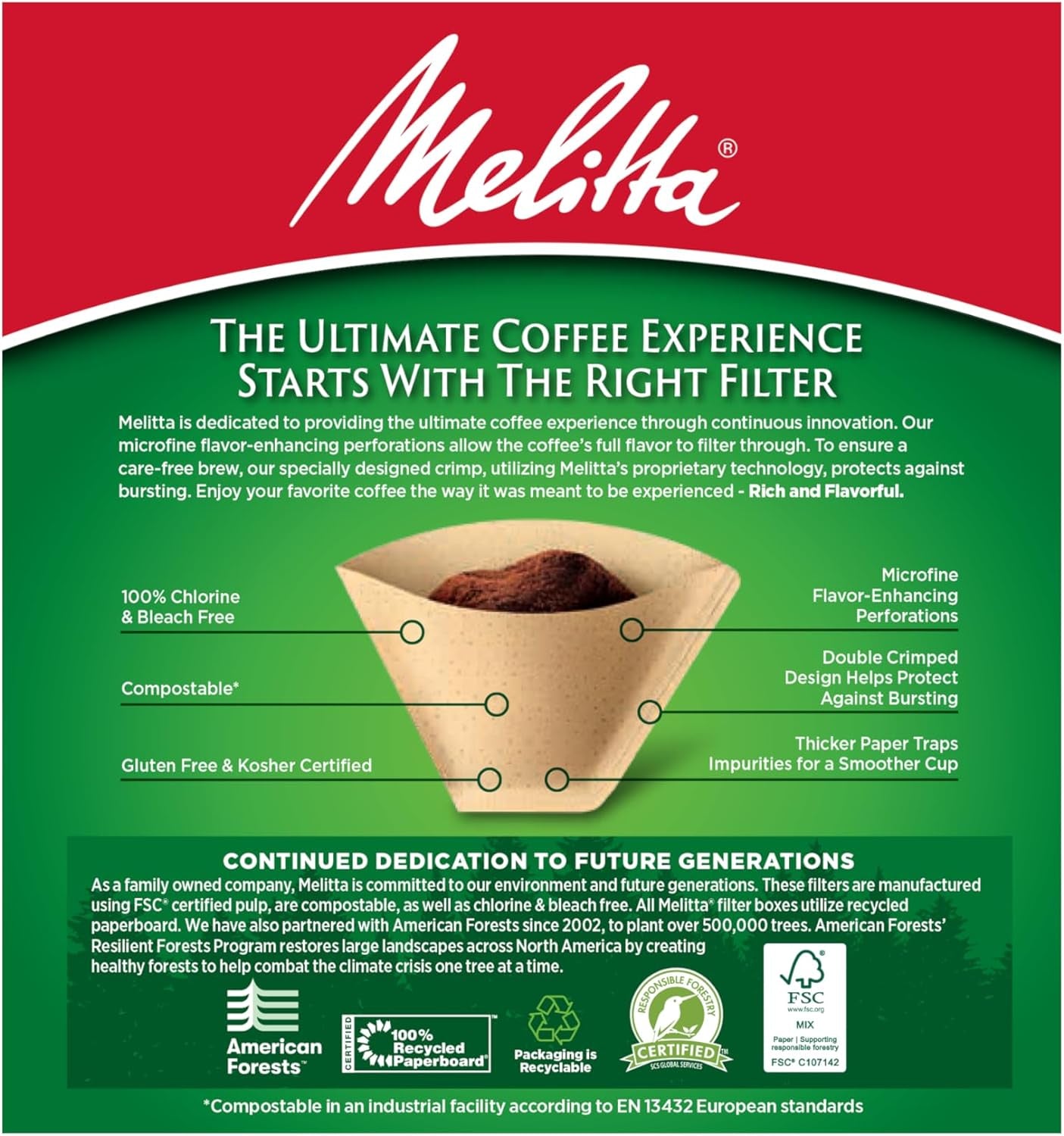 #4 Cone Coffee Filters, Unbleached Natural Brown, 100 Count (Pack of 6) 600 Total Filters Count - Packaging May Vary - Best Coffee and Brew