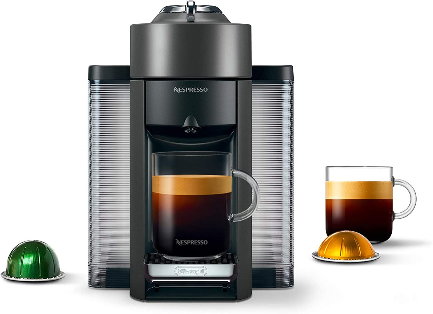 Nespresso ENV135GY Coffee and Espresso Machine by De'Longhi, Graphite Metal Nespresso Vertuoline Coffee, Assortment, 30 Capsules