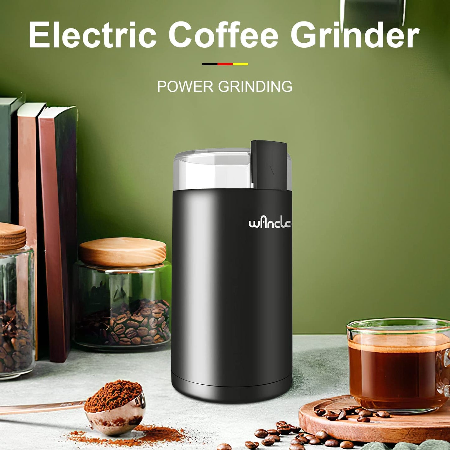 Coffee Grinder, Wancle Electric Coffee Grinder, Quiet Spice Grinder, One Touch Coffee Mill for Beans, Spices and More, with Clean Brush Black - Best Coffee and Brew