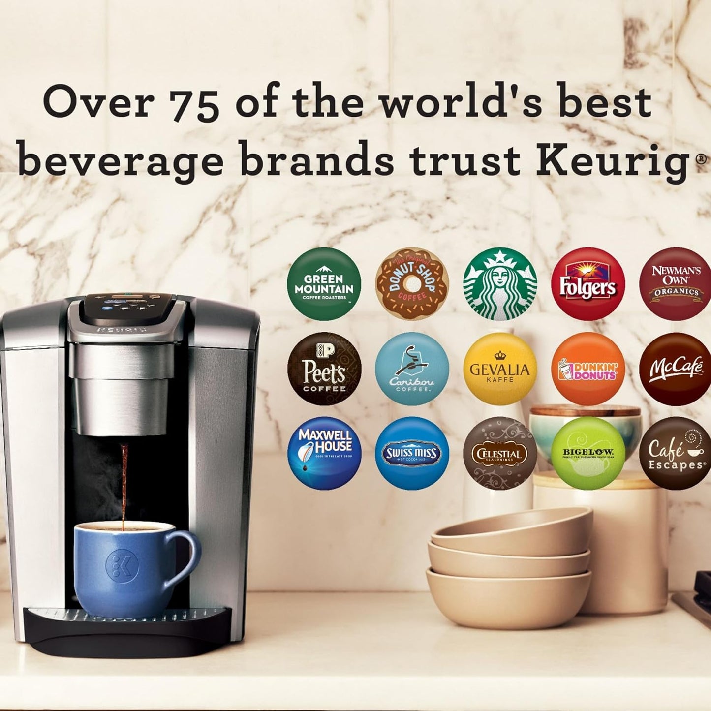 Keurig K-Elite Single Serve K-Cup Pod Coffee Maker, with Strength and Temperature Control - Best Coffee and Brew