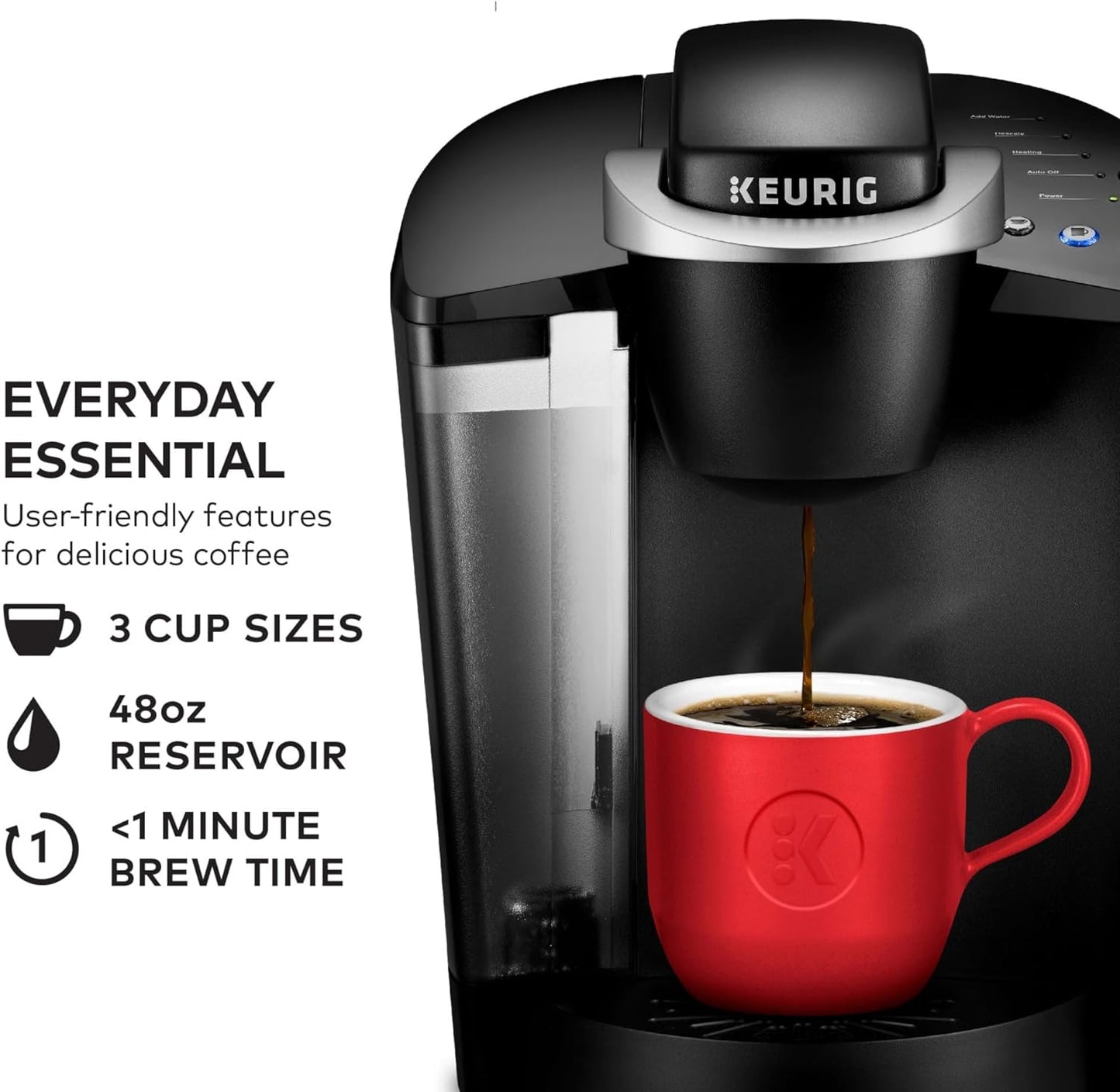 Keurig K-Classic Single Serve K-Cup Pod Coffee Maker, with 3 Brew Sizes, 48Oz Removable Reservoir, Black - Best Coffee and Brew