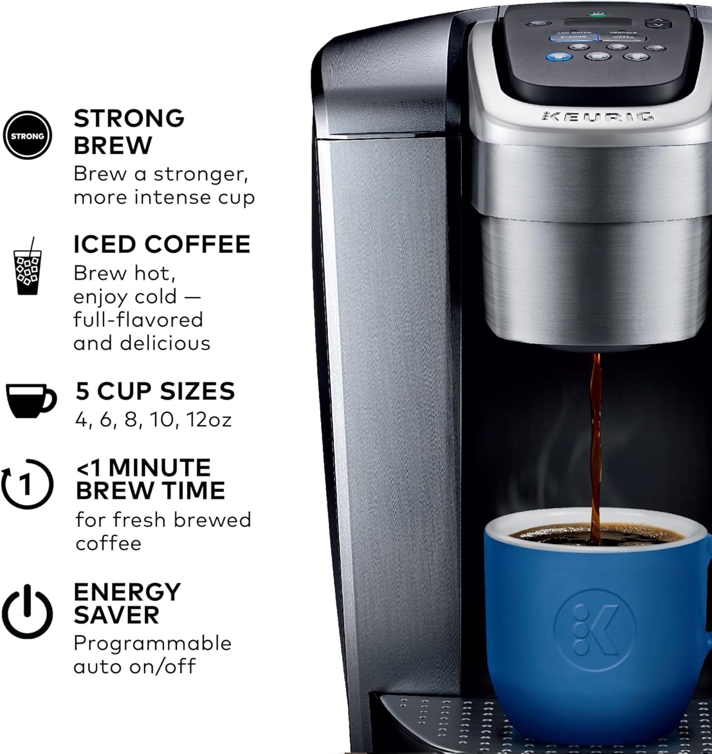 Keurig K-Elite Single Serve K-Cup Pod Coffee Maker, with Strength and Temperature Control - Best Coffee and Brew