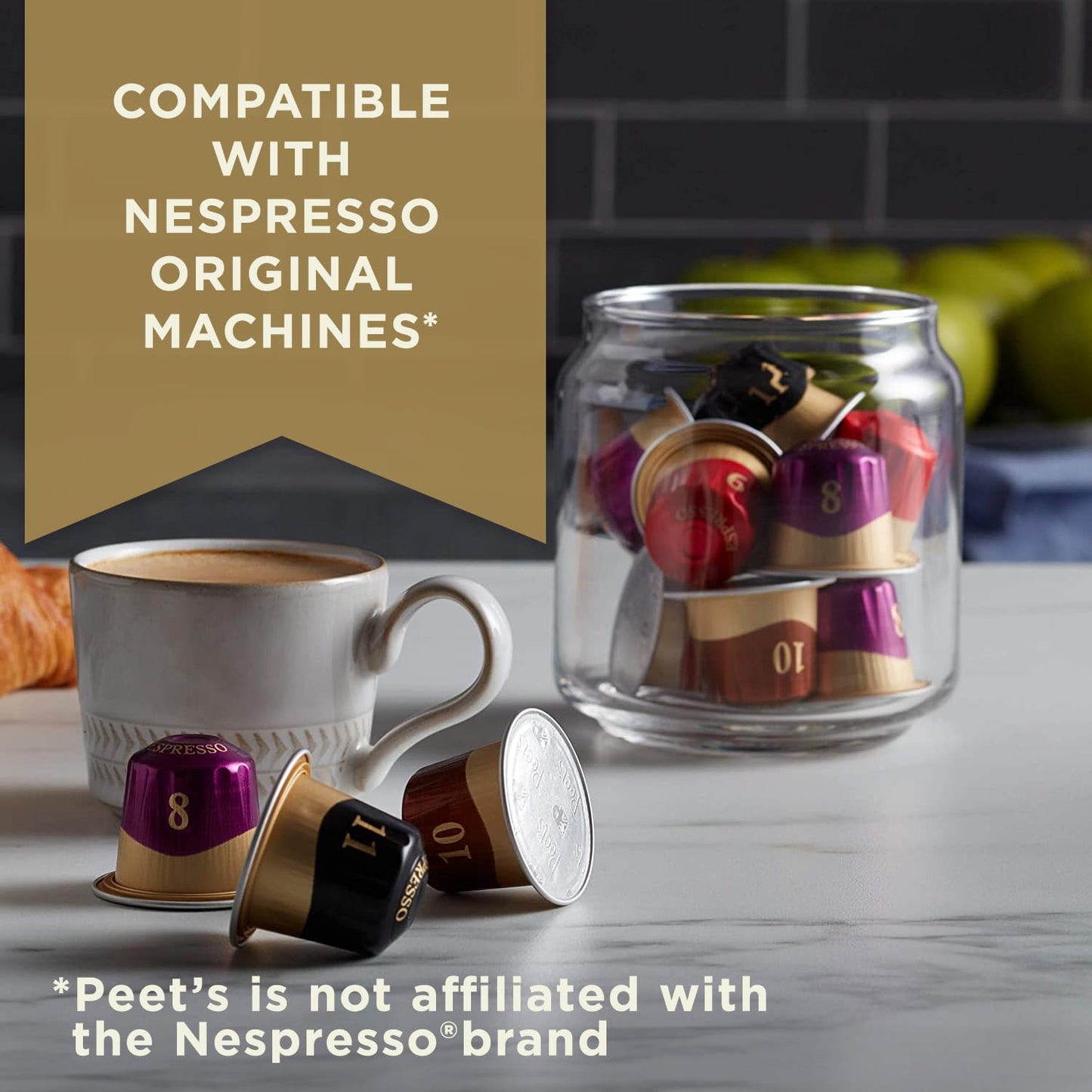 Peet'S Coffee, Espresso Coffee Pods Variety Pack, Dark, Medium & Decaf Roasts, Intensity 8-10, 50 Count (5 Boxes of 10 Espresso Capsules) - Best Coffee and Brew
