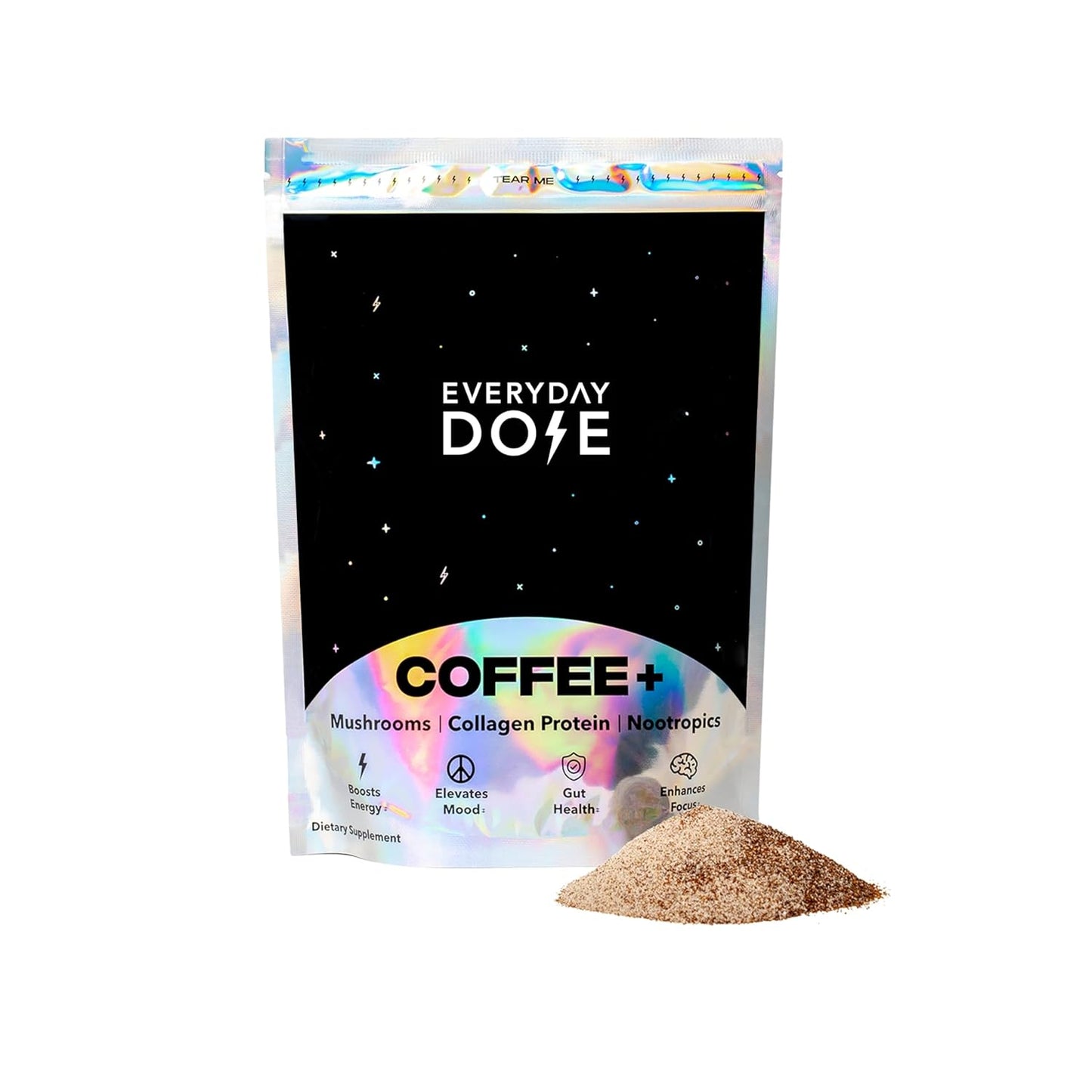 The Mushroom Coffee by Everyday Dose Premium Coffee Extract with Grass-Fed Collagen, Chaga, Lions Mane & L-Theanine for Better Focus, Energy, Digestion and Immunity 30 Servings of Mushroom Coffee - Best Coffee and Brew