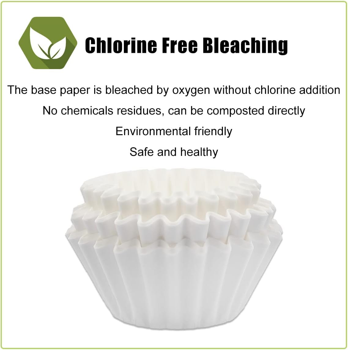 Coffee Filters 8-12 Cup, 7.875 Inch X 3.25 Inch, 100 Count Basket Coffee Filters, White Disposable 8 to 12 Cup Coffee Filter Paper - Best Coffee and Brew