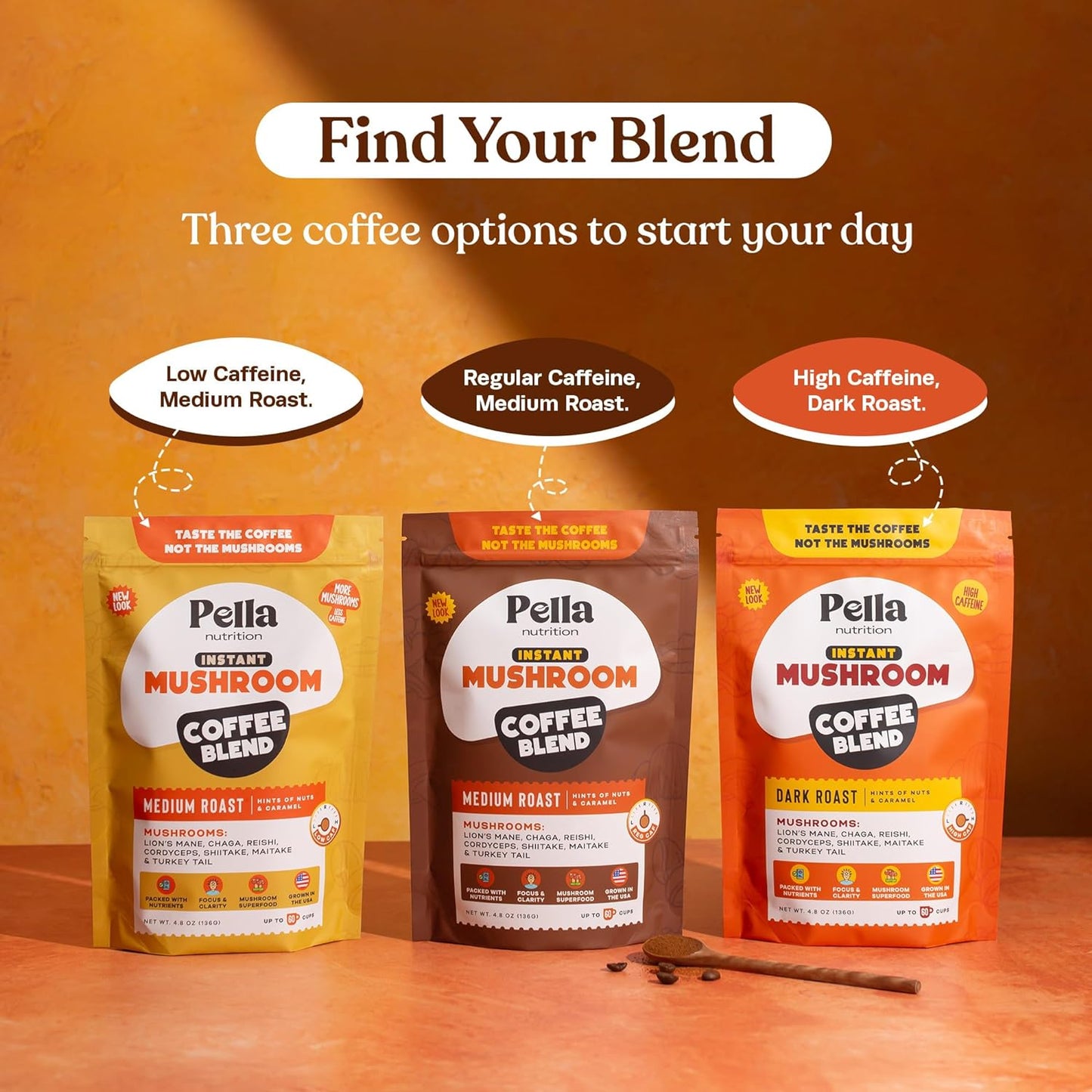 Pella Nutrition Organic Mushroom Instant Coffee - Best Coffee and Brew