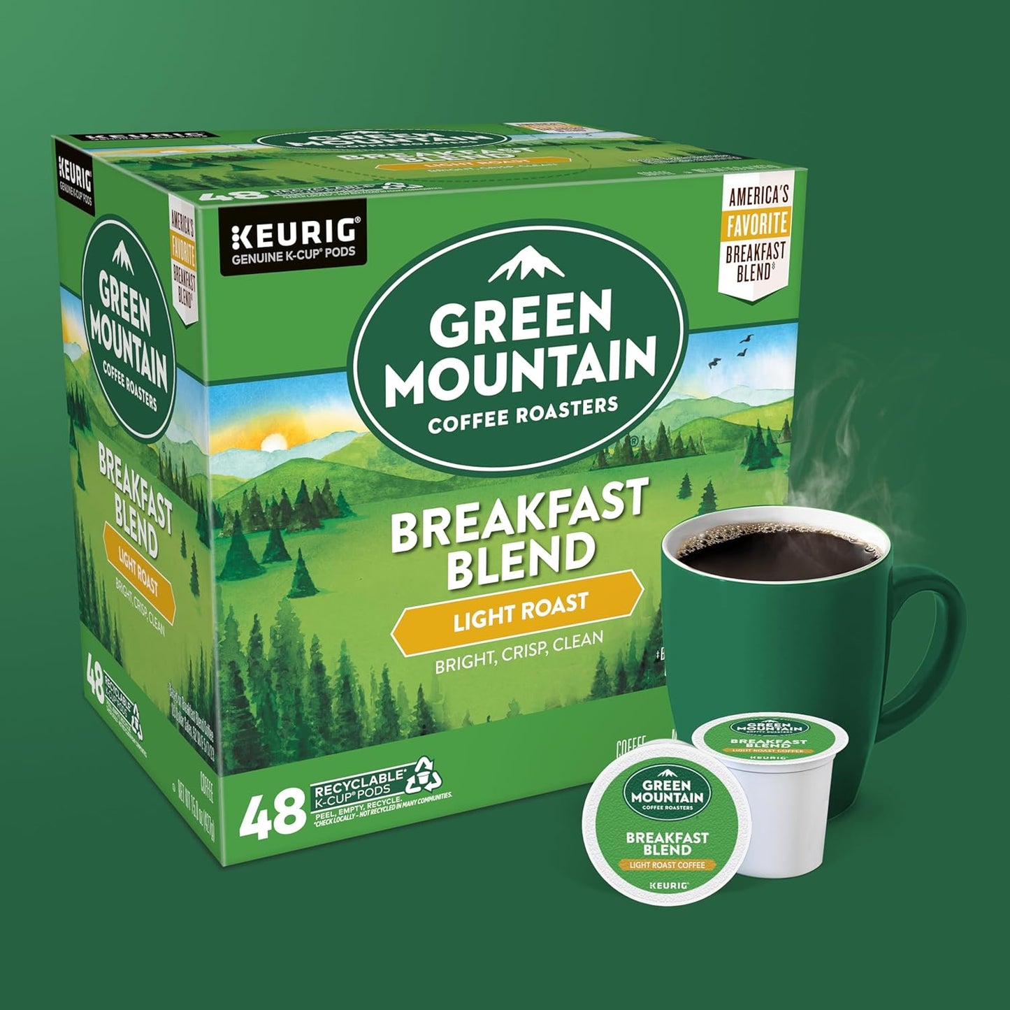 Green Mountain Arabica Coffee Breakfast Blend Light Roast - Best Coffee and Brew