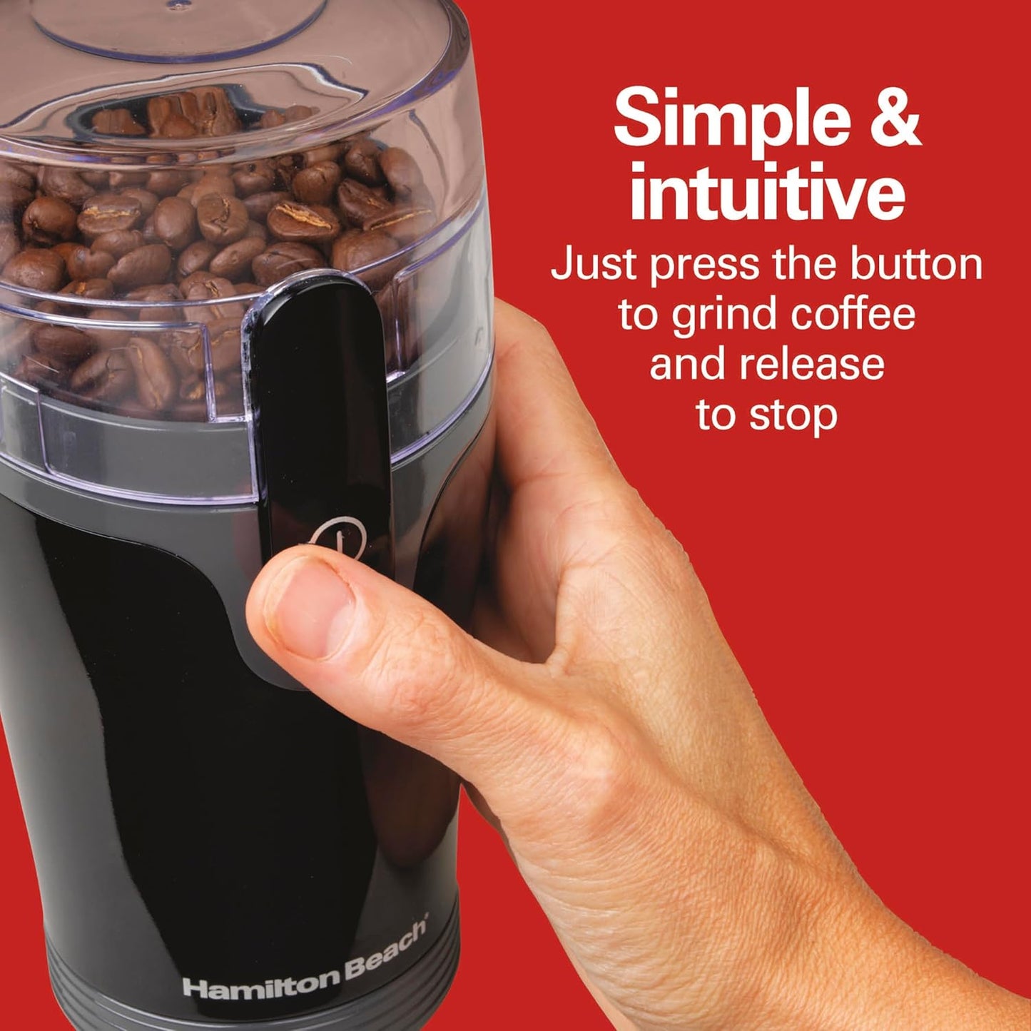 Hamilton Beach Fresh Grind Electric Coffee Grinder for Beans, Spices and More, Stainless Steel Blades, Removable Chamber, Makes up to 12 Cups, Black - Best Coffee and Brew
