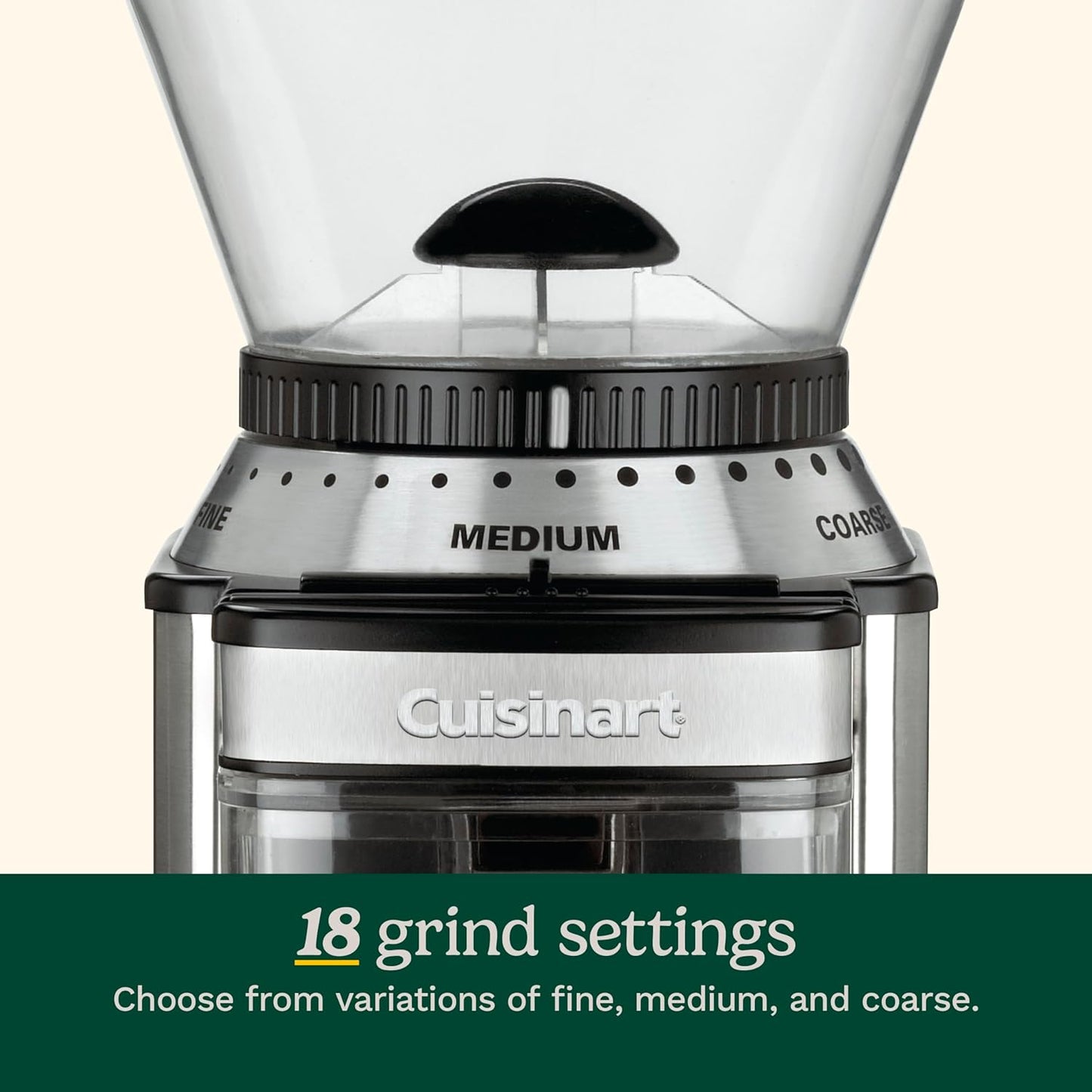 CUISINART Coffee Grinder, Electric Burr One-Touch Automatic Grinder With18-Position Grind Selector, Stainless Steel, DBM-8P1 - Best Coffee and Brew