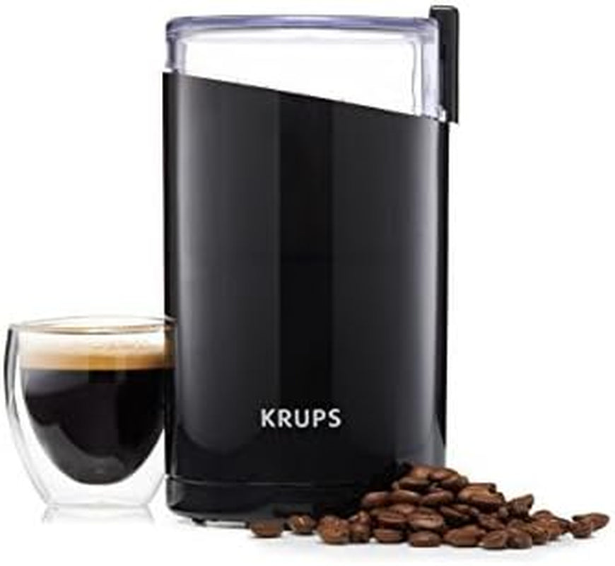 KRUPS One-Touch Coffee and Spice Grinder 3 Ounce Bean Hopper Easy to Use, One Touch Operation 200 Watts Coffee, Spices, Dry Herbs, Nuts, 12 Cup Black - Best Coffee and Brew