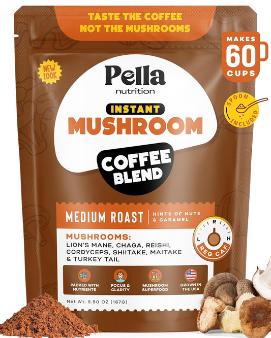 Pella Nutrition Organic Mushroom Instant Coffee - Best Coffee and Brew