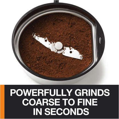 KRUPS One-Touch Coffee and Spice Grinder 3 Ounce Bean Hopper Easy to Use, One Touch Operation 200 Watts Coffee, Spices, Dry Herbs, Nuts, 12 Cup Black - Best Coffee and Brew