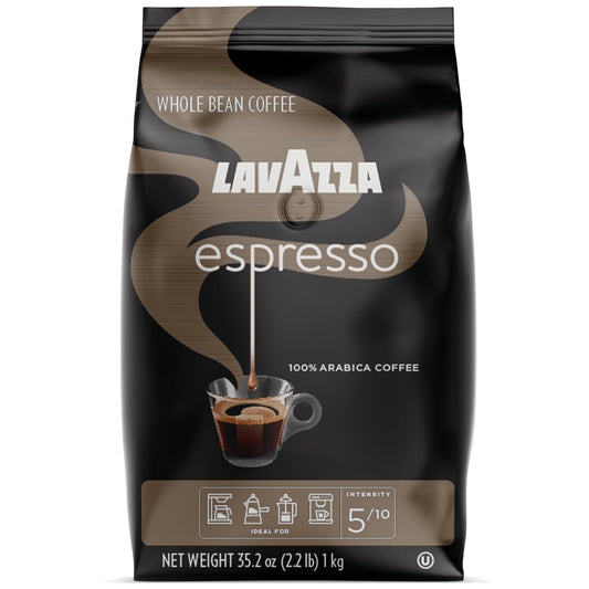 Lavazza Espresso Whole Bean Coffee Blend, Medium Roast, 2.2 Pound Bag (Packaging May Vary) Premium Quality, Non GMO, 100% Arabica, Rich Bodied - Best Coffee and Brew