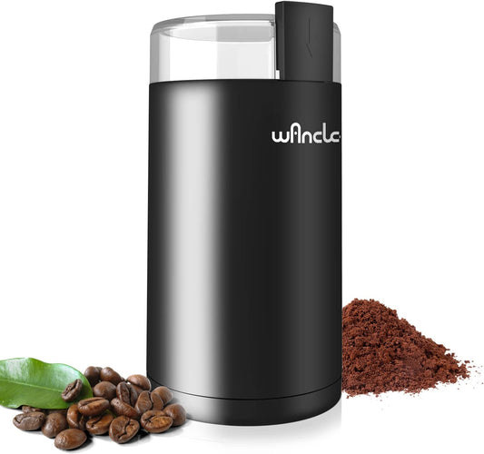 Coffee Grinder, Wancle Electric Coffee Grinder, Quiet Spice Grinder, One Touch Coffee Mill for Beans, Spices and More, with Clean Brush Black - Best Coffee and Brew