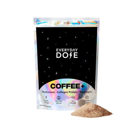 Everyday Dose Mushroom Coffee Premium Coffee Extract with Grass-Fed Collagen, Chaga, Lions Mane & L-Theanine - Best Coffee and Brew